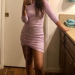 Missguided petite lavender ruched mini dress